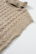 Chunky Cable Knit Sleeveless Turtleneck Sweater Top