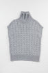 Chunky Cable Knit Sleeveless Turtleneck Sweater Top