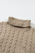 Chunky Cable Knit Sleeveless Turtleneck Sweater Top