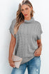 Chunky Cable Knit Sleeveless Turtleneck Sweater Top