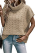 Chunky Cable Knit Sleeveless Turtleneck Sweater Top