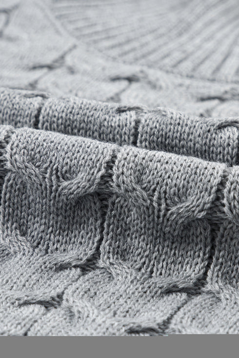Chunky Cable Knit Sleeveless Turtleneck Sweater Top