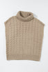 Chunky Cable Knit Sleeveless Turtleneck Sweater Top
