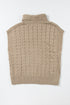 Chunky Cable Knit Sleeveless Turtleneck Sweater Top