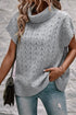 Chunky Cable Knit Sleeveless Turtleneck Sweater Top