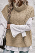 Chunky Cable Knit Sleeveless Turtleneck Sweater Top