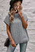 Chunky Cable Knit Sleeveless Turtleneck Sweater Top