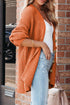Chunky Cable Knit V-Neck Decorative Button Front Cardigan Sweater