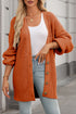 Chunky Cable Knit V-Neck Decorative Button Front Cardigan Sweater