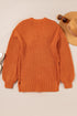 Chunky Cable Knit V-Neck Decorative Button Front Cardigan Sweater