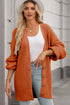 Chunky Cable Knit V-Neck Decorative Button Front Cardigan Sweater