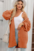 Chunky Cable Knit V-Neck Decorative Button Front Cardigan Sweater