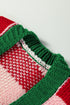 Chunky Checkered Knit Bow Tie Sleeve Cardigan