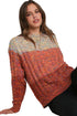 Chunky Confetti Cable Knit Crew Neck Sweater