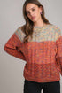 Chunky Confetti Cable Knit Crew Neck Sweater