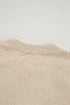 Chunky Knit Three Dimensional Floral Applique Balloon Sleeve Sweater