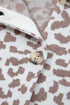 Chunky Leopard Jacquard Contrast Rib Button Front Drop Shoulder Cardigan