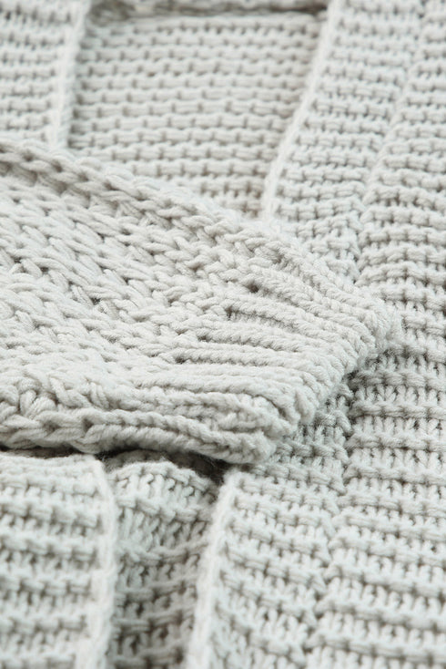 Chunky Oversize Knit Drop Shoulder Puff Sleeve Cardigan