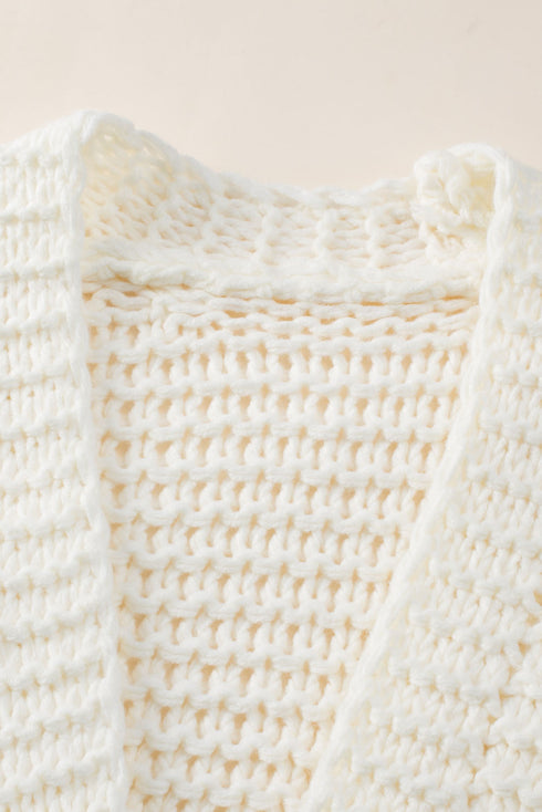 Chunky Oversize Knit Drop Shoulder Puff Sleeve Cardigan