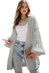Chunky Oversize Knit Drop Shoulder Puff Sleeve Cardigan