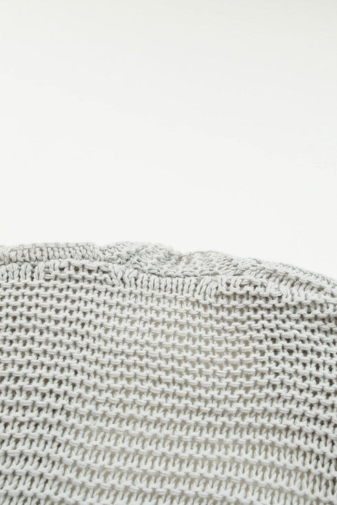 Chunky Oversize Knit Drop Shoulder Puff Sleeve Cardigan