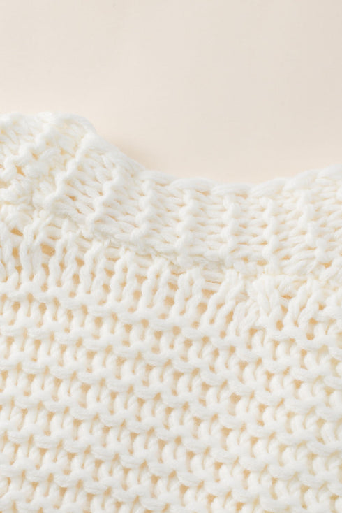 Chunky Oversize Knit Drop Shoulder Puff Sleeve Cardigan