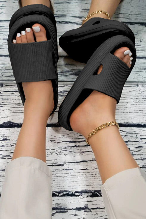 Chunky Platform Hollow Out Ventilated Slide Slippers