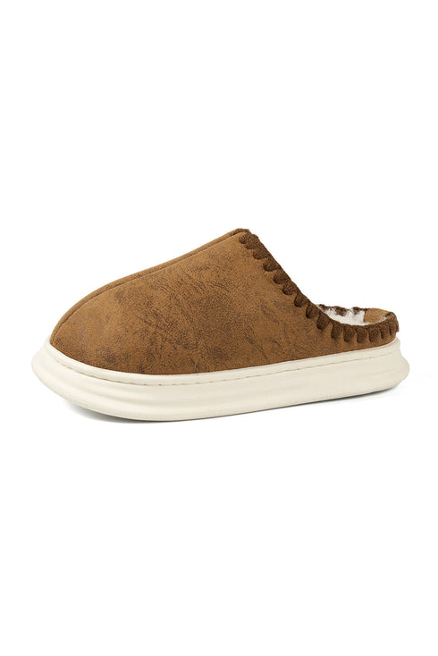 Chunky Platform Sole Soft Plush Lined Slippers