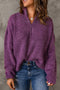 Chunky Ribbed Knit Half Zip Pullover Sweater
