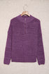 Chunky Ribbed Knit Half Zip Pullover Sweater