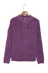 Chunky Ribbed Knit Half Zip Pullover Sweater