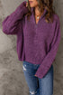Chunky Ribbed Knit Half Zip Pullover Sweater