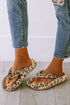 Chunky Sole Wild Animal Print Platform Flip Flops