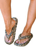 Chunky Sole Wild Animal Print Platform Flip Flops