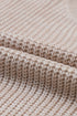 Chunky Textured Knit Balloon Sleeve Crew Neck Sweater