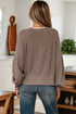 Chunky Textured Sleeve Button Front V Neck Knit Cardigan