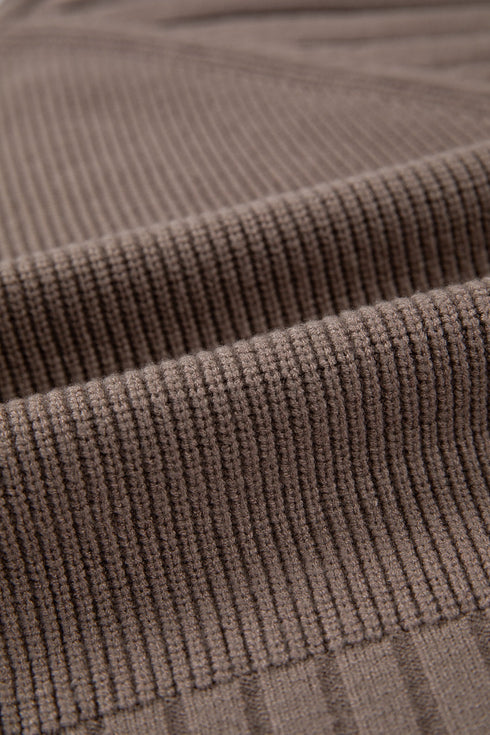 Chunky Textured Sleeve Button Front V Neck Knit Cardigan