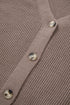 Chunky Textured Sleeve Button Front V Neck Knit Cardigan