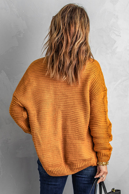 Chunky Wide Long Sleeve Knit Cardigan