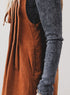 Cinnamon Solid Tie V Neck Sleeveless Corduroy Romper