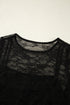 City Lights Sheer Lace Sleeve Square Neck Bodice Top