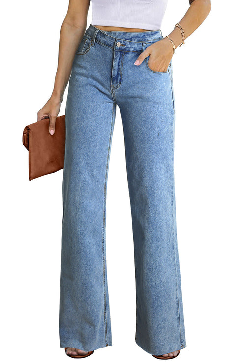 Cityscape Cool Mid Rise Relaxed Fit Wide Leg Denim Jeans