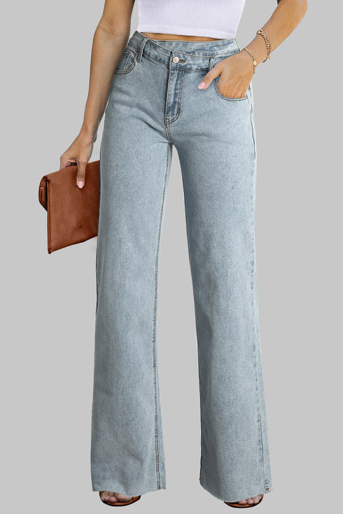 Cityscape Cool Mid Rise Relaxed Fit Wide Leg Denim Jeans