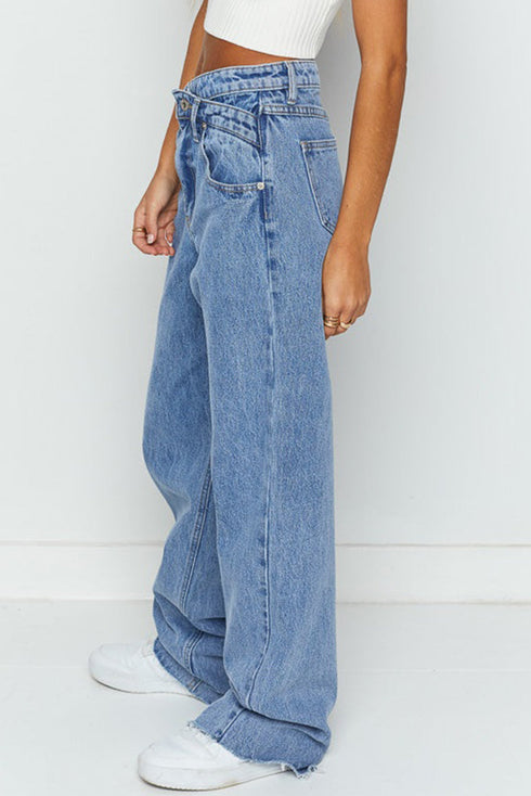 Cityscape Cool Mid Rise Relaxed Fit Wide Leg Denim Jeans