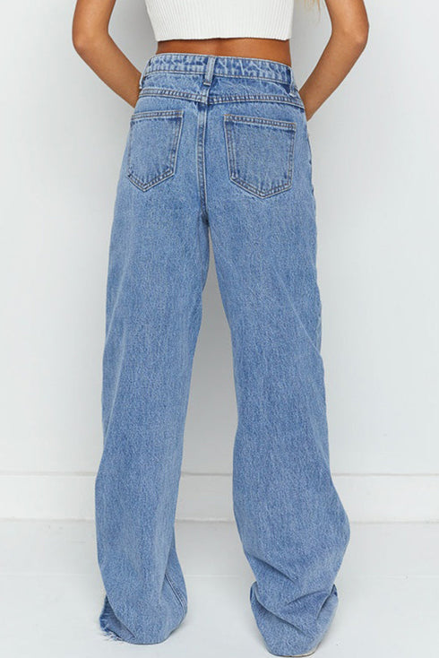 Cityscape Cool Mid Rise Relaxed Fit Wide Leg Denim Jeans