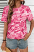 Classic Camouflage Print Short Sleeve Crew Neck Shirt