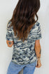 Classic Camouflage Print Short Sleeve Crew Neck Shirt