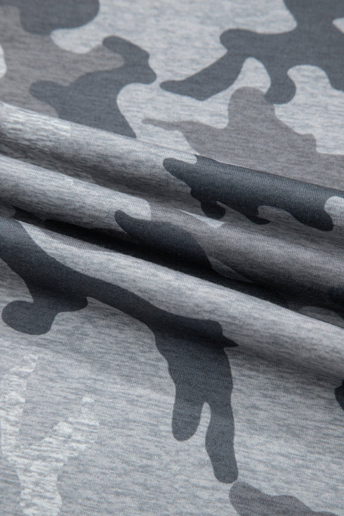 Classic Camouflage Print Short Sleeve Jersey T Shirt