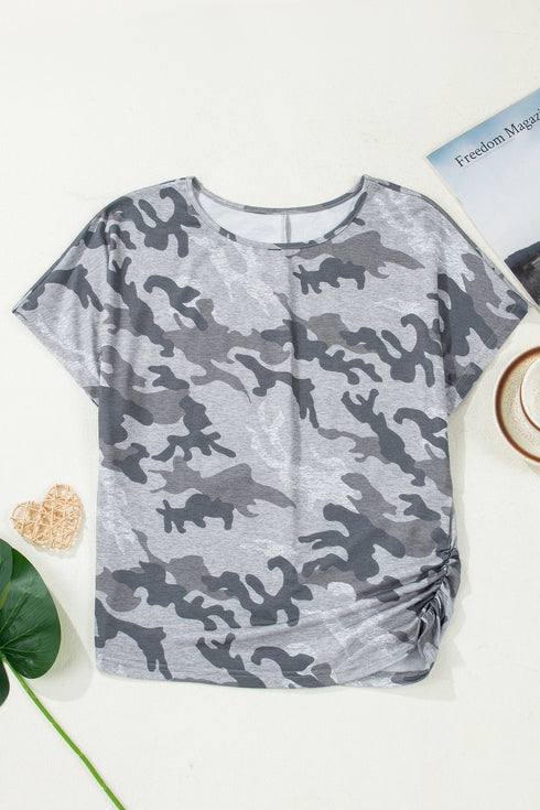Classic Camouflage Print Short Sleeve Jersey T Shirt