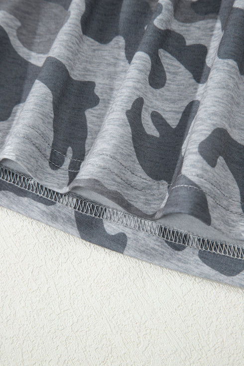 Classic Camouflage Print Short Sleeve Jersey T Shirt